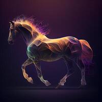 caballo en resumen estilo en un oscuro antecedentes. ilustración., ai generativo imagen foto