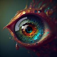 Eye with iris. 3D rendering, 3d illustration., Image photo