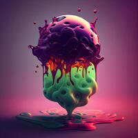 3d illustration of a colorful splash of liquid. 3d rendering, Image photo