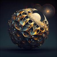 Abstract 3D sphere on dark background. illustration. Eps 10., Image photo