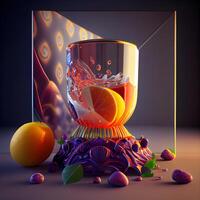 Vacuum flask in the laboratory. 3d render on black background, Image photo