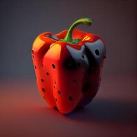 Pepper explosion on a dark background. 3d rendering, 3d illustration., Image photo