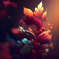 abstract floral background with bokeh effect, 3d render, Image photo