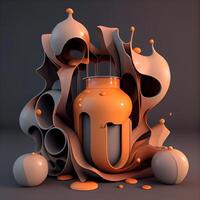 Abstract 3d rendering of sphere shape. Futuristic background with geometric shapes., Image photo