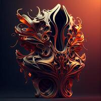 3D illustration of abstract fractal, digital artwork for creative graphic design, Image photo