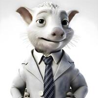 Raccoon in business suit and tie. 3D illustration., Image photo