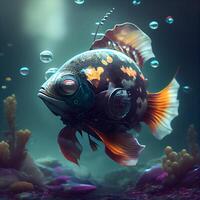 Tropical fish. Underwater world. 3D illustration., Image photo