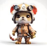 Cute dog astronaut in spacesuit and helmet. Cartoon character., Image photo