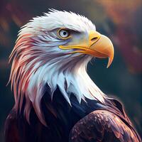 Bald Eagle. 3d rendering. Computer digital drawing style., Image photo