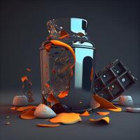 Healthy lifestyle fruit juice in a blender. 3d render, Image photo