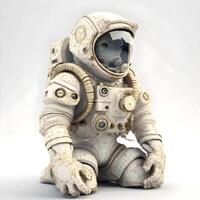 3D rendering of a cute mouse astronaut isolated on white background., Image photo