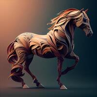 3d rendering of a horse in the form of a mane, Image photo