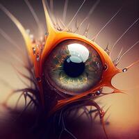 Abstract eye. 3D illustration. Vintage style toned image., Image photo