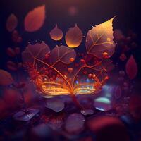 Abstract autumn background with bokeh effect. 3D illustration., Image photo