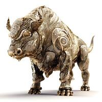 rhinoceros isolated on a white background. 3d render, Image photo