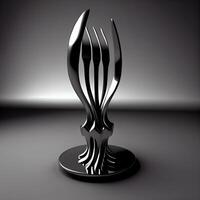 Fork on dark background. 3D illustration. High resolution., Image photo