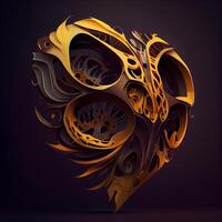 3d render of abstract fractal, digital artwork for creative graphic design, Image photo