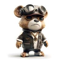 Cute raccoon dressed as a police officer, 3d illustration, Image photo