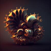 3d render of abstract fractal, digital artwork for creative graphic design, Image photo