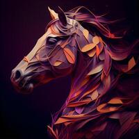 Horse head with abstract colorful background. illustration. Eps 10, Image photo