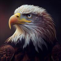 Portrait of an eagle on a black background. 3d rendering, Image photo