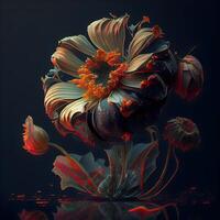Flower on a dark background. illustration for your design., Image photo