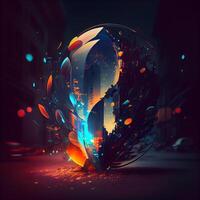 Abstract futuristic background. 3d illustration. Futuristic technology style., Image photo