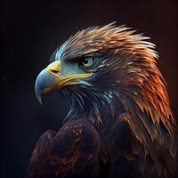 eagle on a dark background. 3d rendering, 3d illustration, Image photo