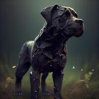 Cane Corso dog in low poly style. 3d rendering, Image photo