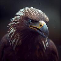 Portrait of an eagle with a big beak on a dark background, Image photo