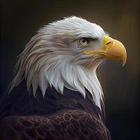 Bald Eagle. Realistic illustration of a bald eagle on a dark background., Image photo