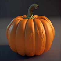 Pumpkin on a dark background. 3D render illustration., Image photo