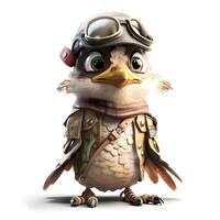 Sparrow in the steampunk costume isolated on a white background, Image photo