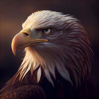 eagle portrait on a dark background. 3d render illustration., Image photo