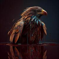 Eagle on a dark background. Digital painting. illustration., Image photo