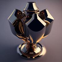 Ceramic vase isolated on grey background. 3d render, Image photo