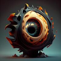 Eye in the form of an abstract figure. 3d illustration., Image photo