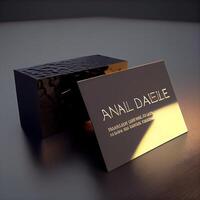 Elegant black box for cosmetics on a dark background. 3d rendering, Image photo