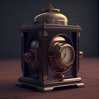 Digital illustration of a vintage coffee grinder in a pub. 3d rendering, Image photo
