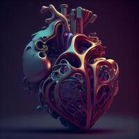 humano corazón. 3d ilustración. 3d cg. alto resolución., ai generativo imagen foto