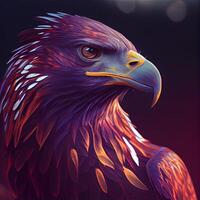 Eagle head in a low poly style. 3D illustration. photo