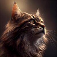 Portrait of a beautiful Maine Coon cat. Animal portrait. photo