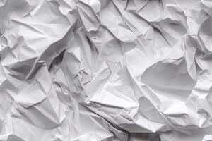 Modern seamless texture of the crumpled white paper. Abstract 3d illustration. photo