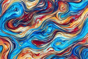 Abstract motion colorful oil paint background design. Vivid illustration. photo