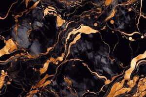 Abstract luxury black and gold marble seamless texture for interior design. Elegant and minimalist marbling 3d illustration. photo