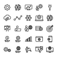 set icon line analytics data vector