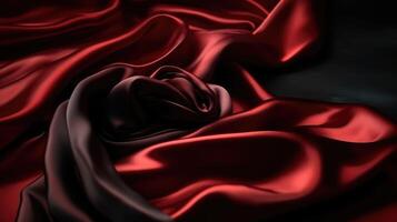 rojo paño olas antecedentes textura.. creado con generativo ai foto