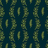 Decorative leaf. Seamless pattern with tropical leaves. Vector illustration.
