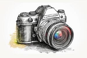 World Photography Day illustration man and woman photographers, camera, August 19th, photo