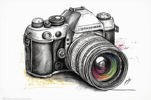 World Photography Day illustration man and woman photographers, camera, August 19th, photo